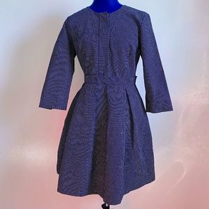 Gap Navy Printed Fit & Flare Dress - Size: 6